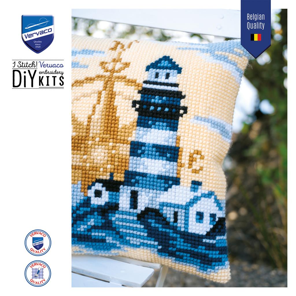 Vervaco | Kruissteekkussen kit Marine | ca. 40 x 40 cm
