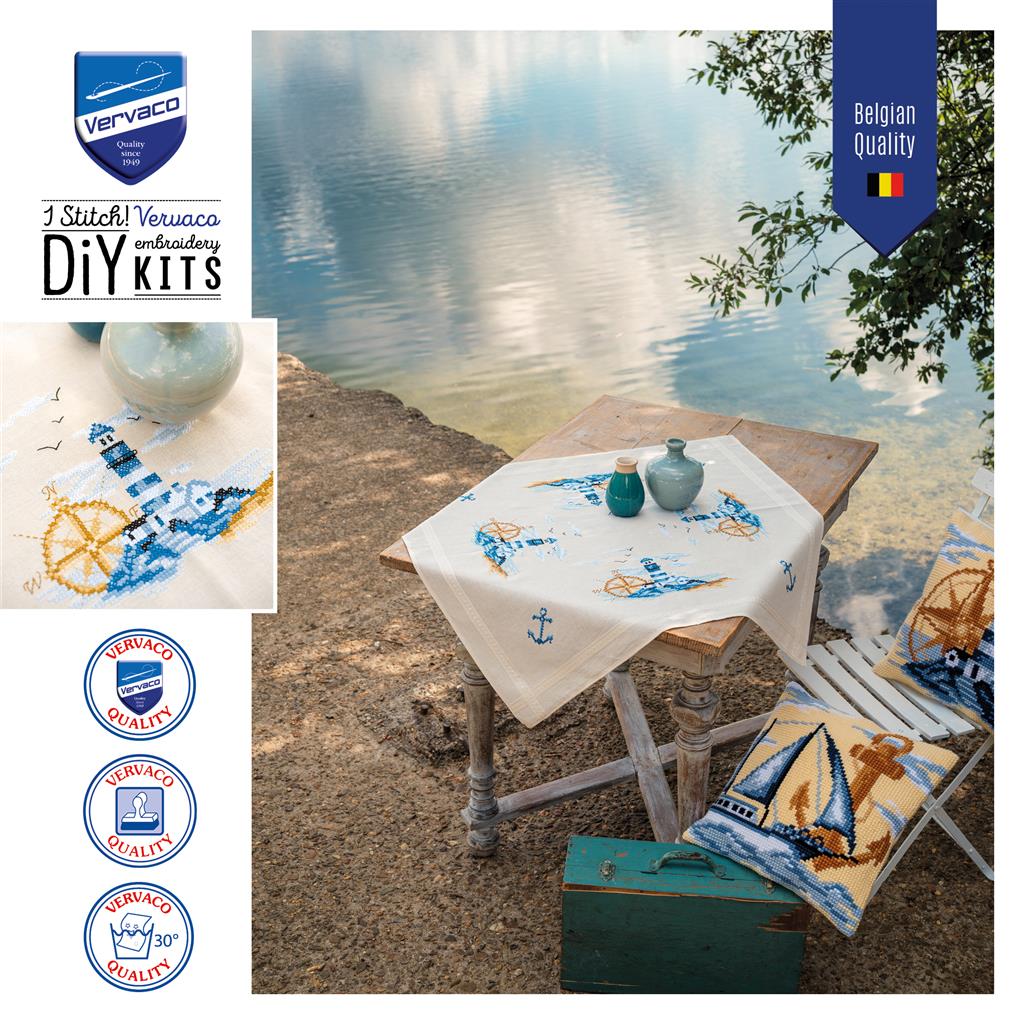 Vervaco | Tafelkleed kit Marine | ca. 80 x 80 cm