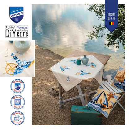 Vervaco | Tafelkleed kit Marine | ca. 80 x 80 cm