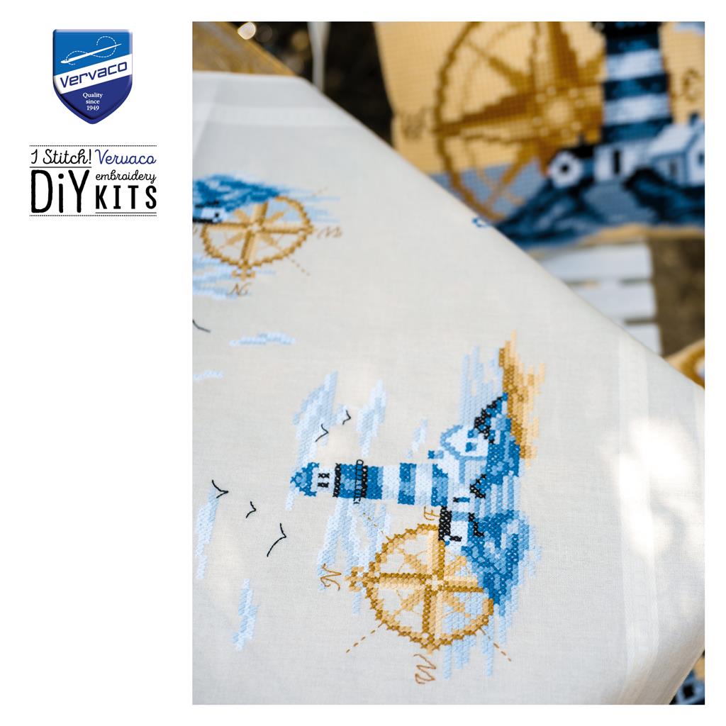 Vervaco | Tafelkleed kit Marine | ca. 80 x 80 cm