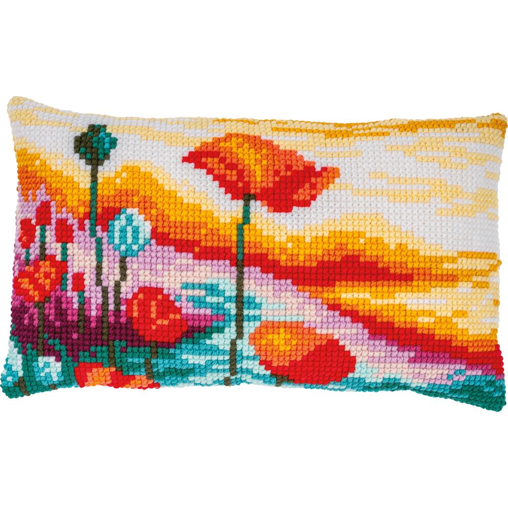 Vervaco | Kruissteekkussen kit Klaprozen landschap