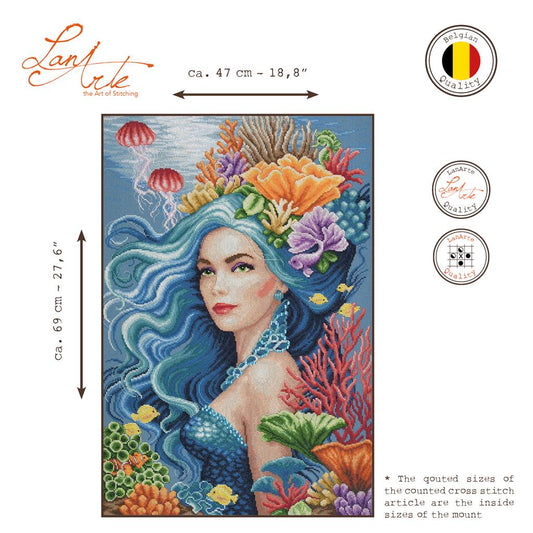 LanArte | Borduurpakket Beauty of the sea | Katoen | 47 x 69 cm