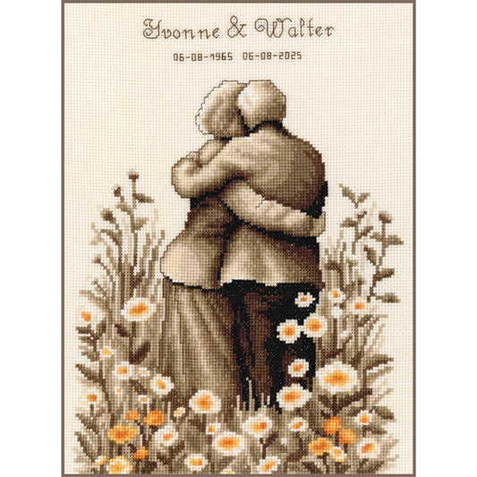 Vervaco | Telpakket kit Eeuwige liefde | ca. 20 x 30 cm