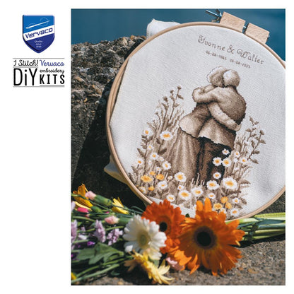 Vervaco | Telpakket kit Eeuwige liefde | ca. 20 x 30 cm