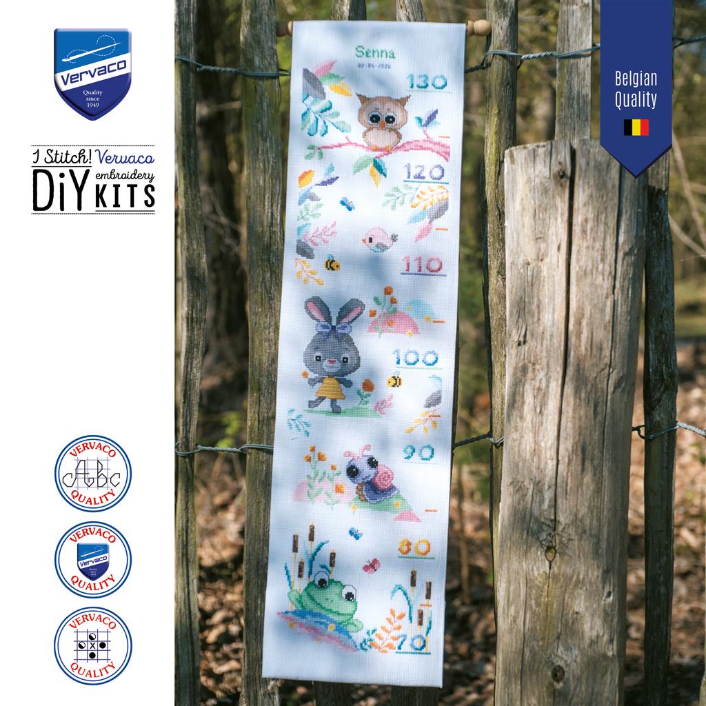 Vervaco | Telpakket kit Dieren in het bos | ca. 18 x 70 cm