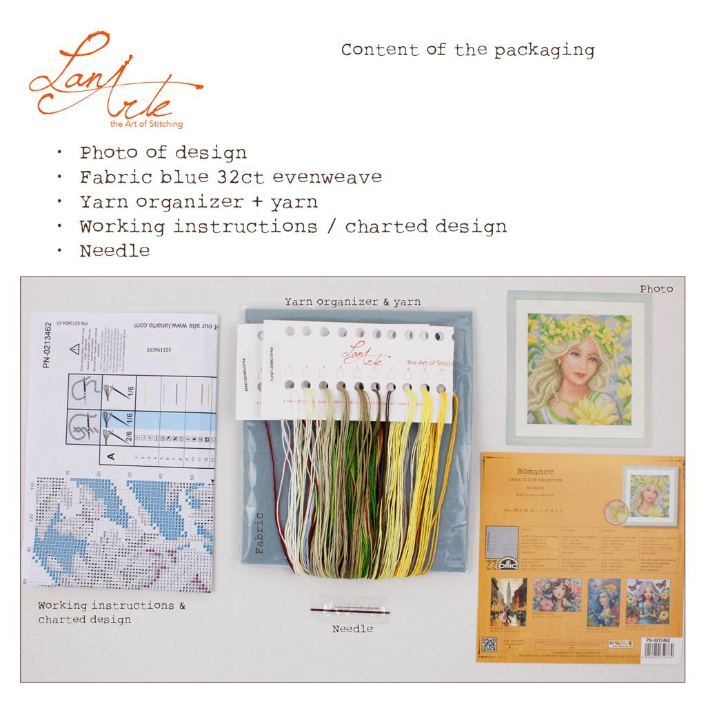 LanArte | Telpakket kit Blossom | ca. 18 x 18 cm