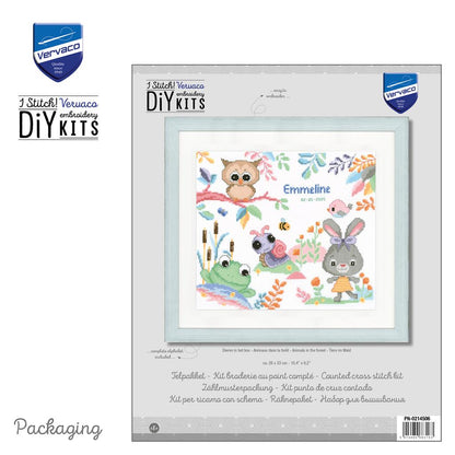 Vervaco | Telpakket kit Dieren in het bos | ca. 26 x 23 cm