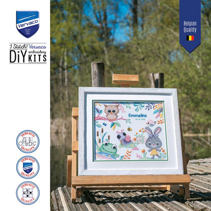 Vervaco | Telpakket kit Dieren in het bos | ca. 26 x 23 cm