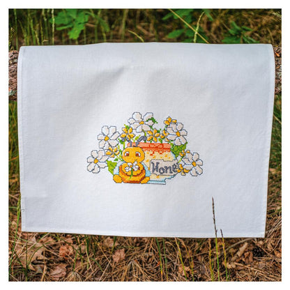 Vervaco | Handdoek kit Happy Bee | ca. 46 x 71 cm
