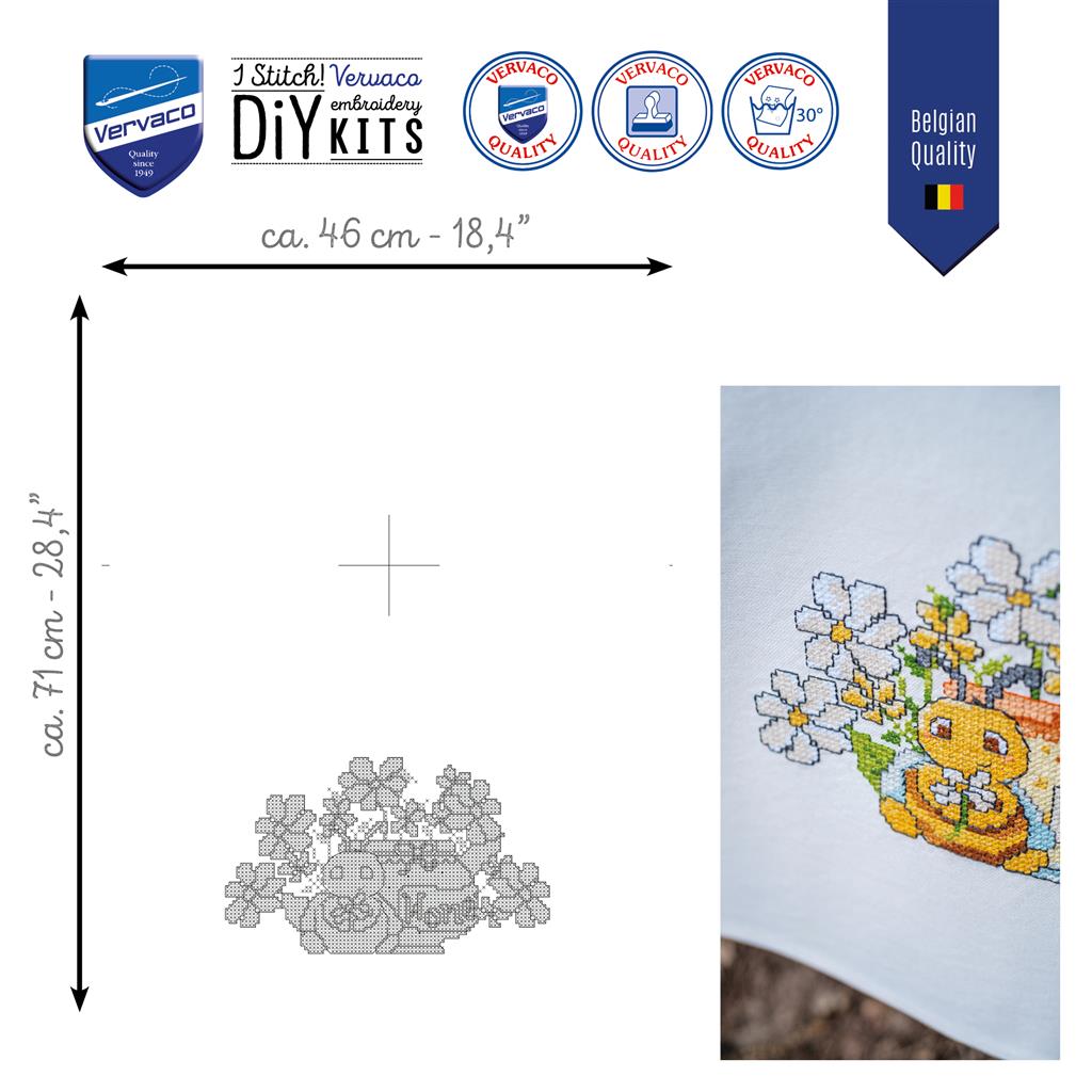 Vervaco | Handdoek kit Happy Bee | ca. 46 x 71 cm