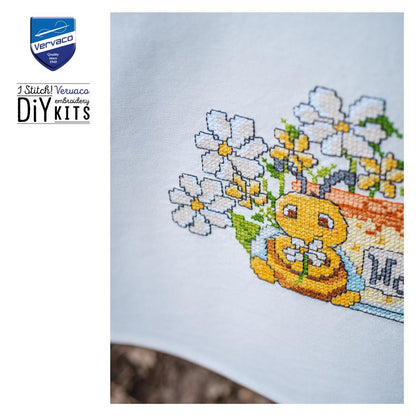 Vervaco | Handdoek kit Happy Bee | ca. 46 x 71 cm