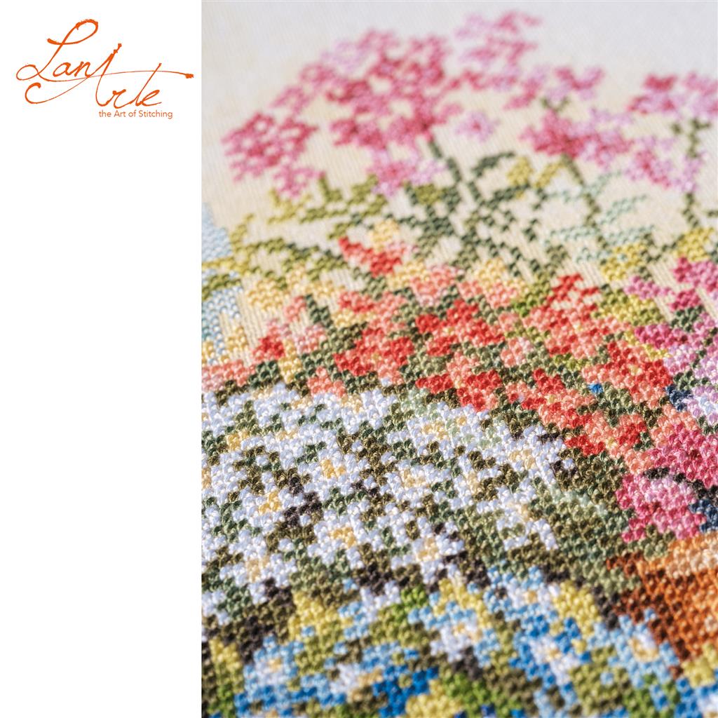 LanArte | Telpakket kit Floral cart | ca. 43 x 37 cm