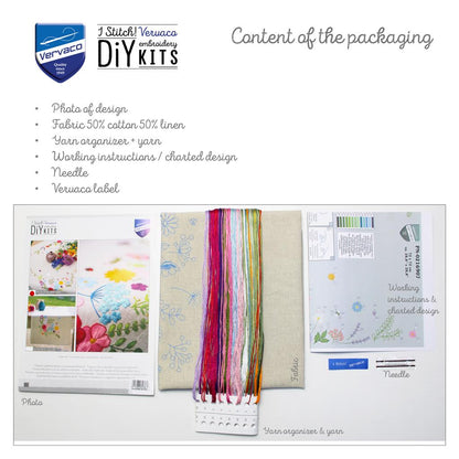 Vervaco | Tafelkleed kit Vrolijke lente | ca. 72 x 72 cm