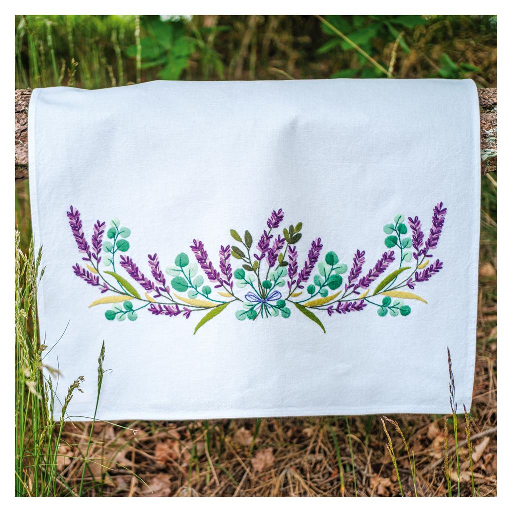 Vervaco | Handdoek kit Lavendel | ca. 46 x 71 cm