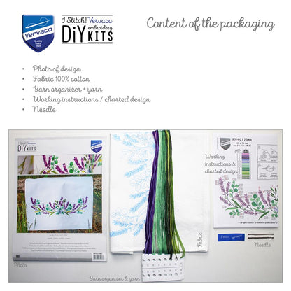 Vervaco | Handdoek kit Lavendel | ca. 46 x 71 cm