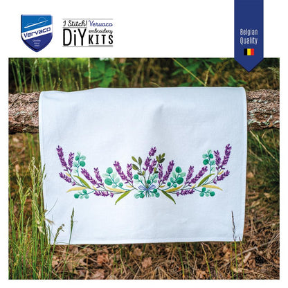 Vervaco | Handdoek kit Lavendel | ca. 46 x 71 cm