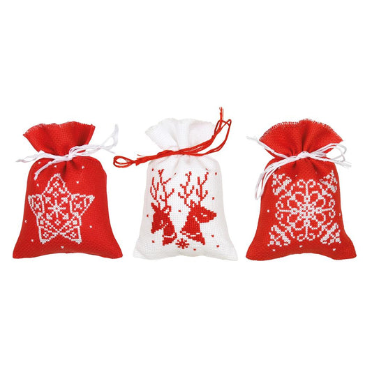 Vervaco | Kruidenzakje kit Kerst set van 3 | ca. 8 x 12 cm