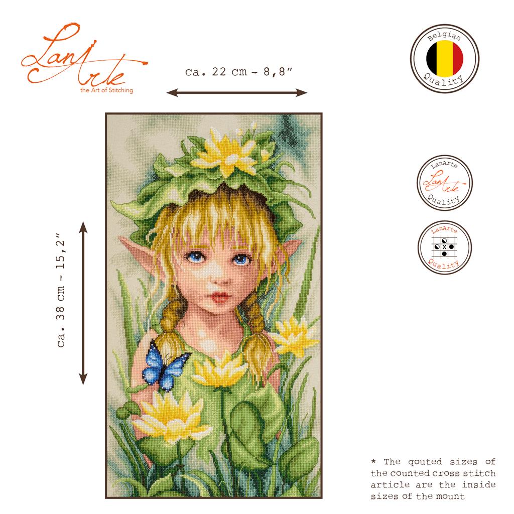 LanArte | Telpakket kit Lily crowned fairy | ca. 22 x 38 cm