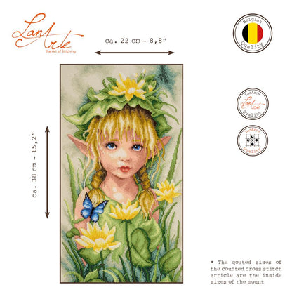 LanArte | Telpakket kit Lily crowned fairy | ca. 22 x 38 cm