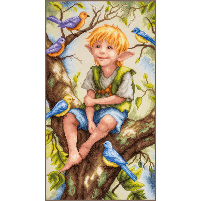 LanArte | Telpakket kit Chatter among the leaves | ca. 22 x 38 cm