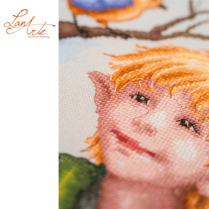 LanArte | Telpakket kit Chatter among the leaves | ca. 22 x 38 cm