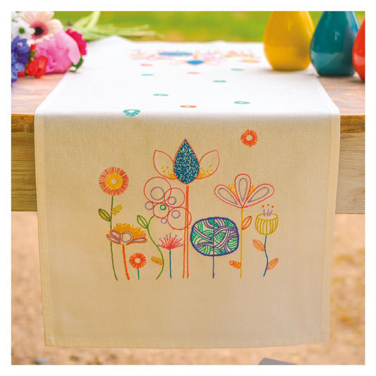 Vervaco | Loper kit Stylish Florals | ca. 35 x 95 cm