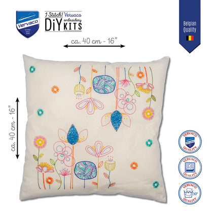 Vervaco | Kussen kit Stylish Florals | ca. 40 x 40 cm