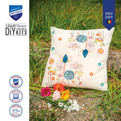 Vervaco | Kussen kit Stylish Florals | ca. 40 x 40 cm