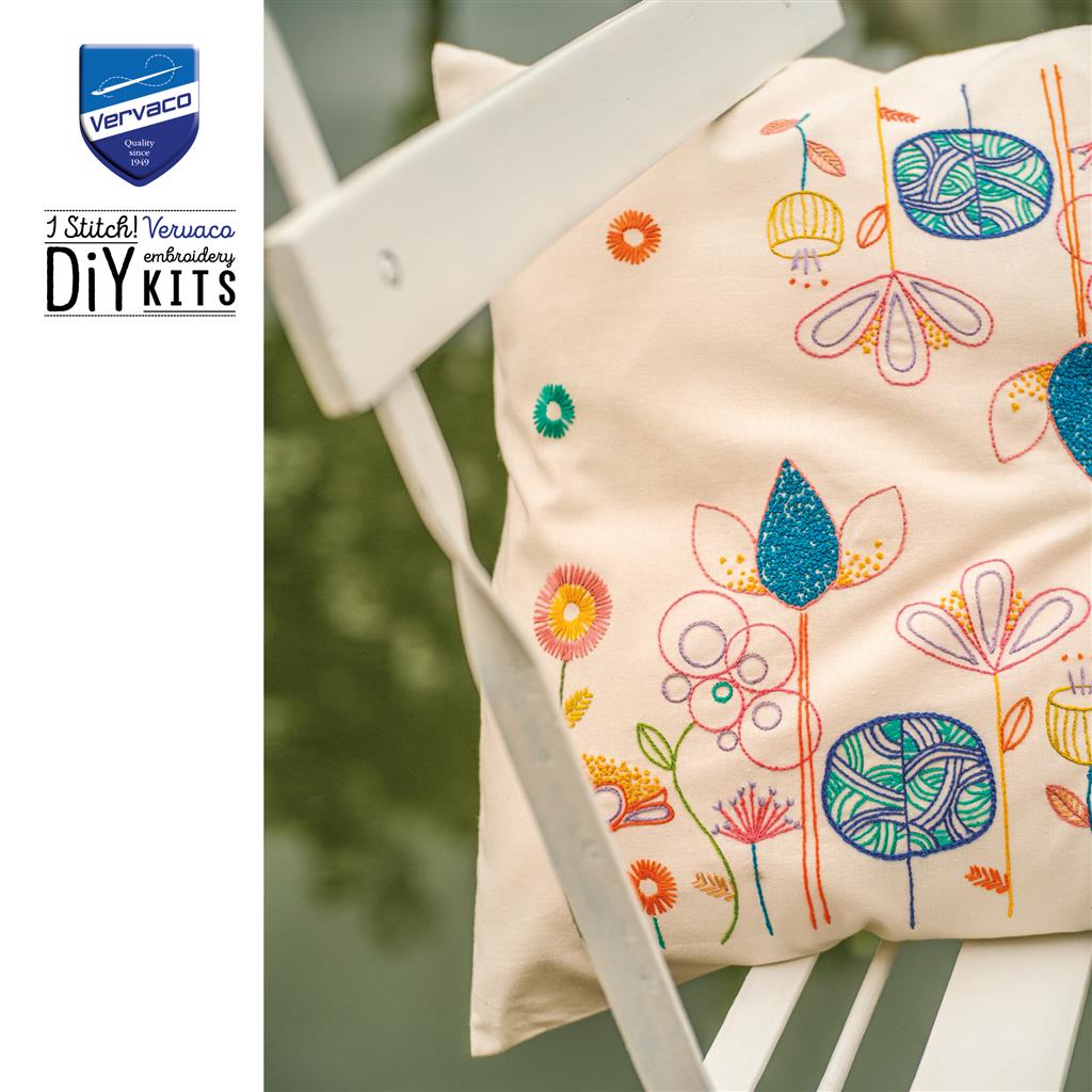 Vervaco | Kussen kit Stylish Florals | ca. 40 x 40 cm