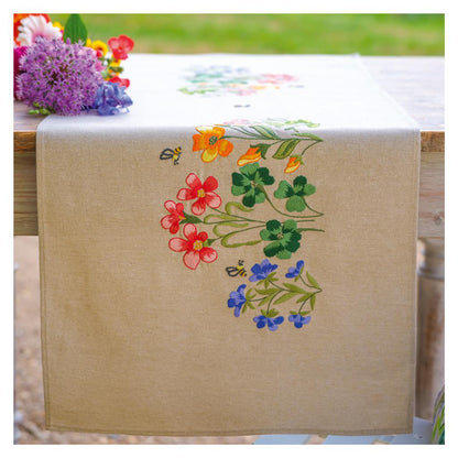 Vervaco | Loper kit Meadow Flowers | ca. 40 x 100 cm
