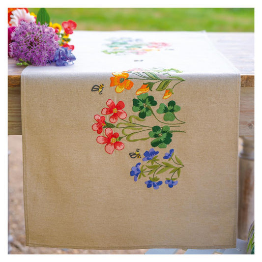 Vervaco | Loper kit Meadow Flowers | ca. 40 x 100 cm