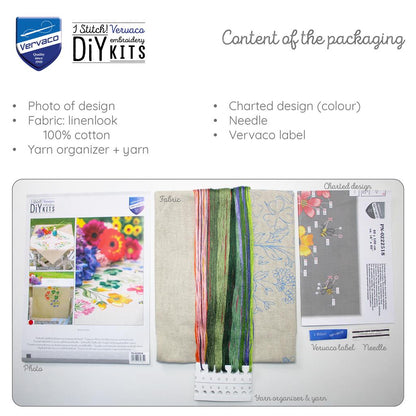 Vervaco | Loper kit Meadow Flowers | ca. 40 x 100 cm