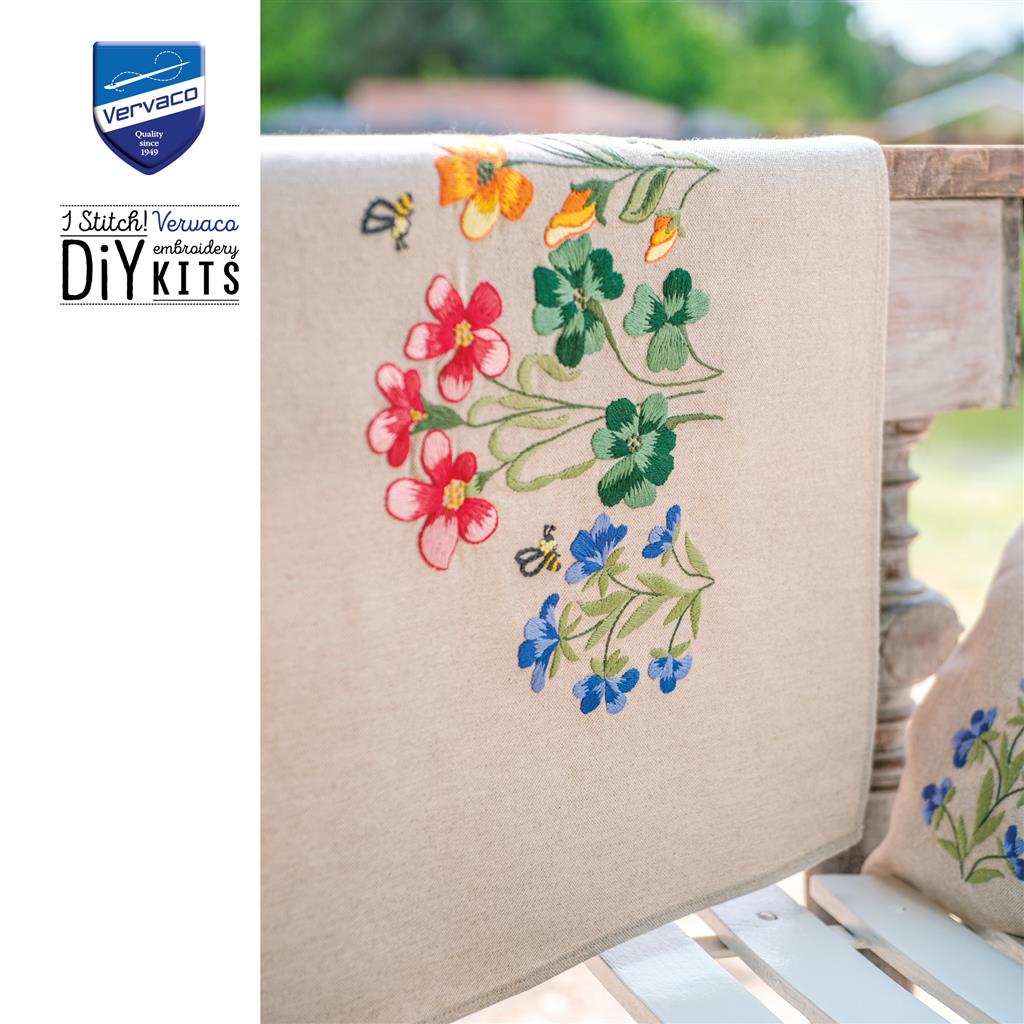 Vervaco | Loper kit Meadow Flowers | ca. 40 x 100 cm