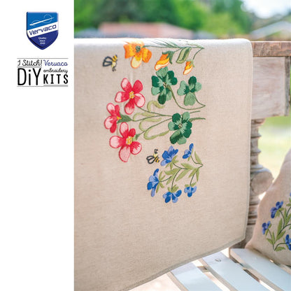 Vervaco | Loper kit Meadow Flowers | ca. 40 x 100 cm