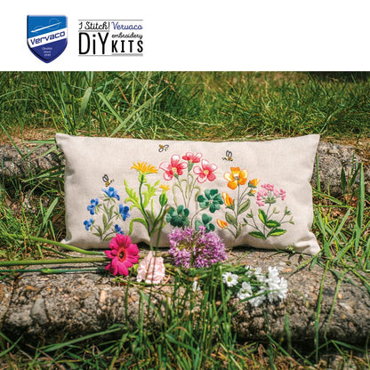 Vervaco | Kussen kit Meadow Flowers | ca. 50 x 25 cm
