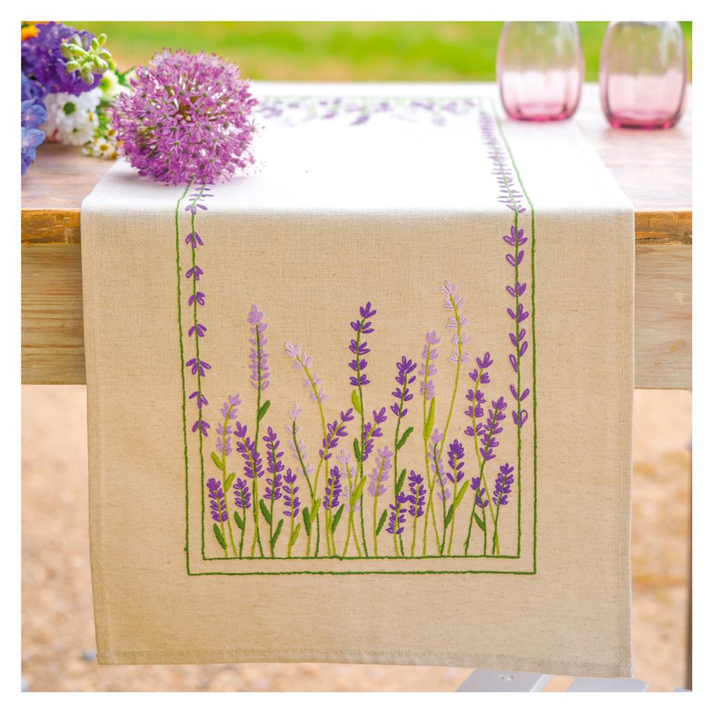 Vervaco | Loper kit Lavendel | ca. 35 x 95 cm