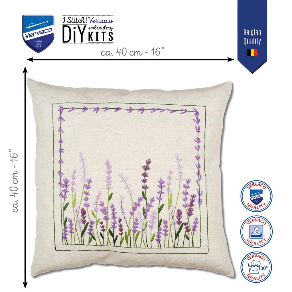 Vervaco | Kussen kit Lavendel | ca. 40 x 40 cm