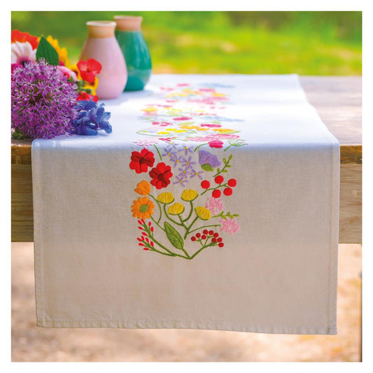 Vervaco | Loper kit Bloemen symfonie | ca. 35 x 95 cm