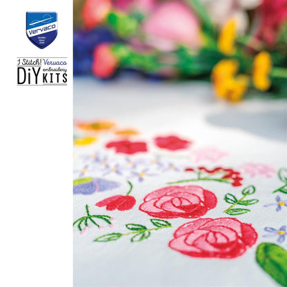 Vervaco | Loper kit Bloemen symfonie | ca. 35 x 95 cm