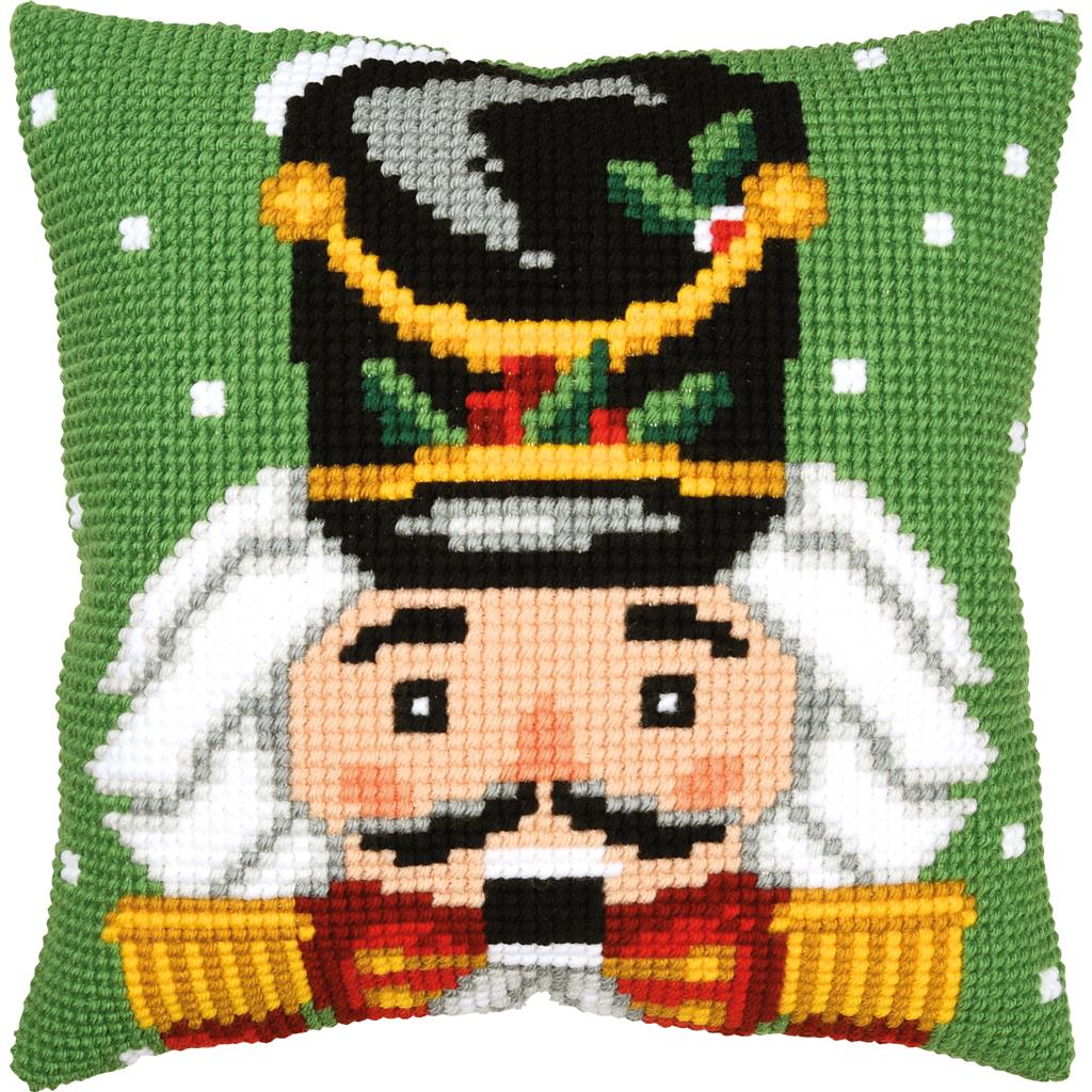 Vervaco | Kruissteekkussen kit Notenkraker | ca. 40 x 40 cm