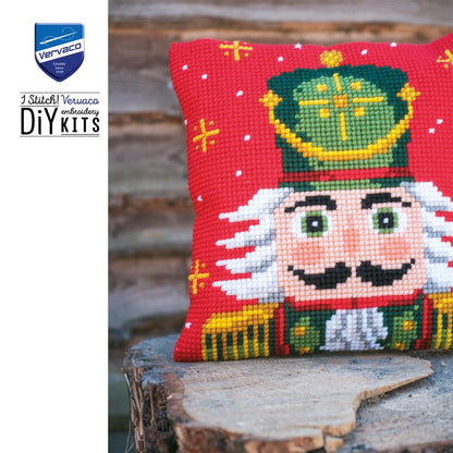 Vervaco | Kruissteekkussen kit Oude notenkraker | ca. 40 x 40 cm