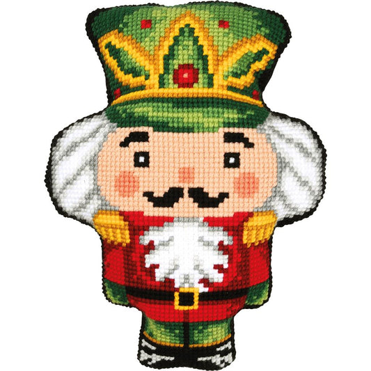 Vervaco | Kruissteekvormkussen kit met rug Notenkrakertje | ca. 36 x 50 cm