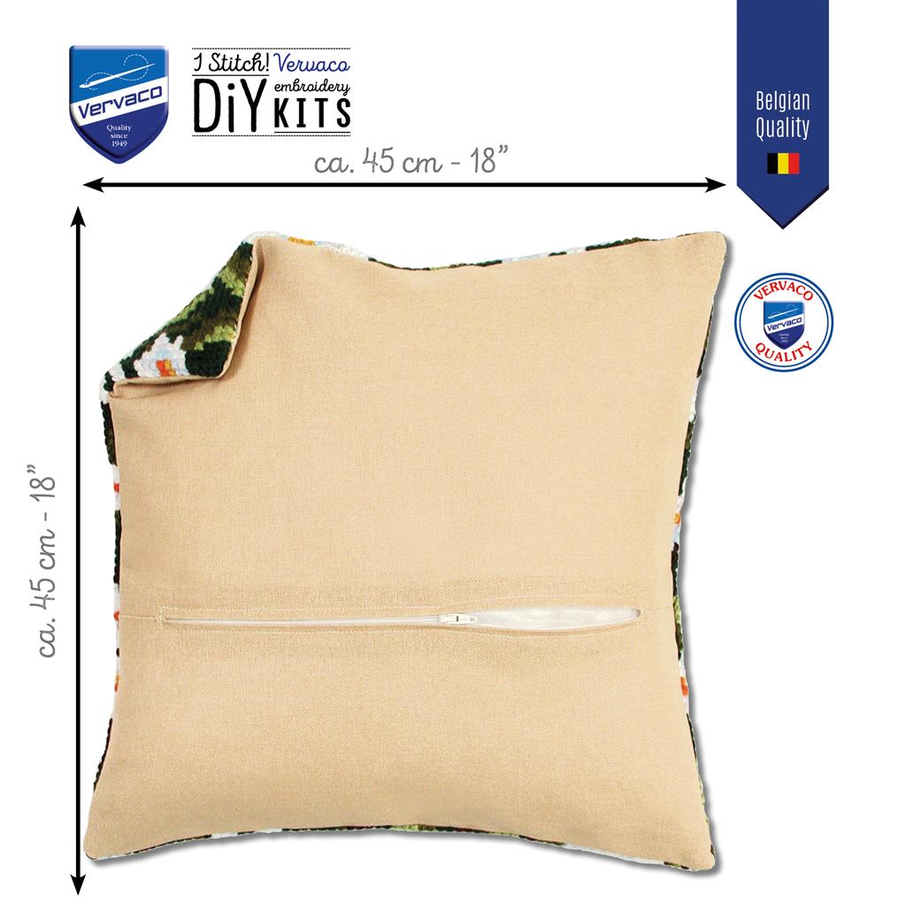 Vervaco | Kussenrug met rits - ecru set van 2 | ca. 45 x 45 cm