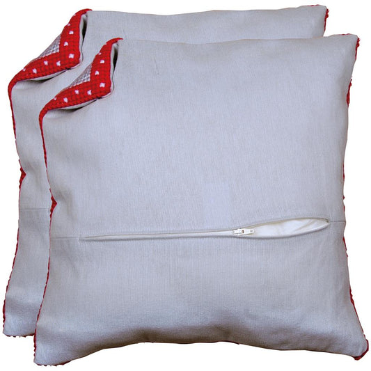 Vervaco | Kussenrug met rits - grijs set van 2 | ca. 45 x 45 cm