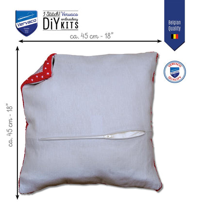 Vervaco | Kussenrug met rits - grijs set van 2 | ca. 45 x 45 cm