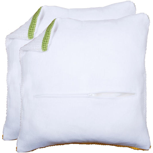 Vervaco | Kussenrug met rits - wit set van 2 | ca. 45 x 45 cm