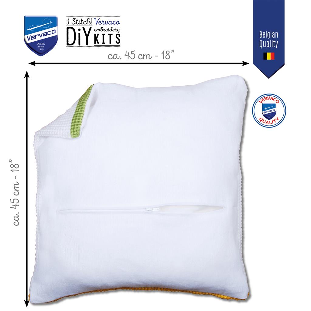 Vervaco | Kussenrug met rits - wit set van 2 | ca. 45 x 45 cm
