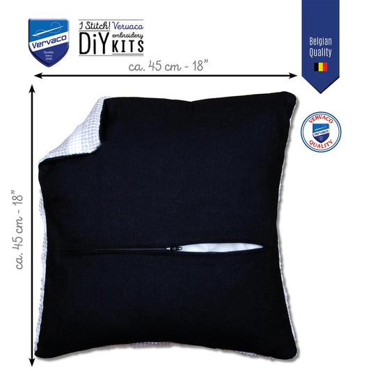 Vervaco | Kussenrug met rits - zwart set van 2 | ca. 45 x 45 cm