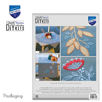 Vervaco | Loper kit Bloemen en takjes | ca. 35 x 95 cm