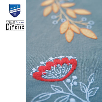Vervaco | Loper kit Bloemen en takjes | ca. 35 x 95 cm